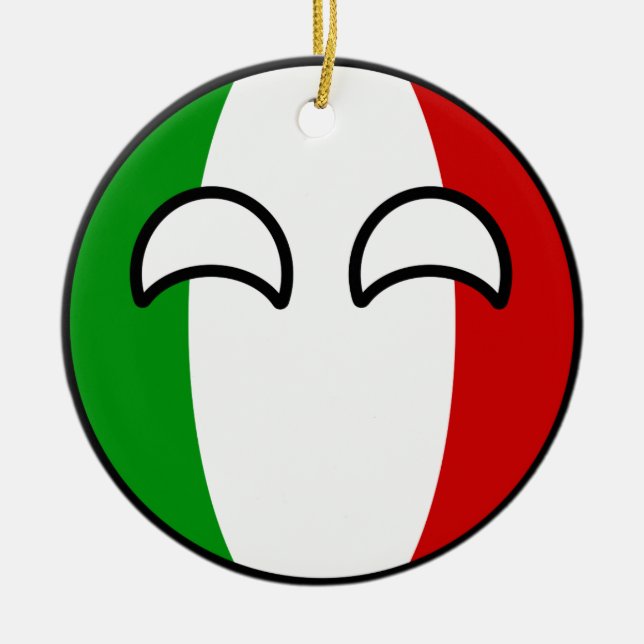 Ornamento De Cerâmica Italia Geeky de tensão engraçada Countryball (Frente)