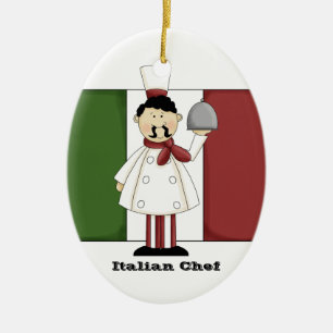 Ornamento De Cerâmica Italian Chef #4 Kitchen Ornament