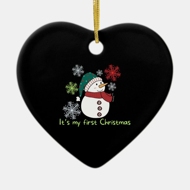 Ornamento De Cerâmica It's my first Christmas (Frente)