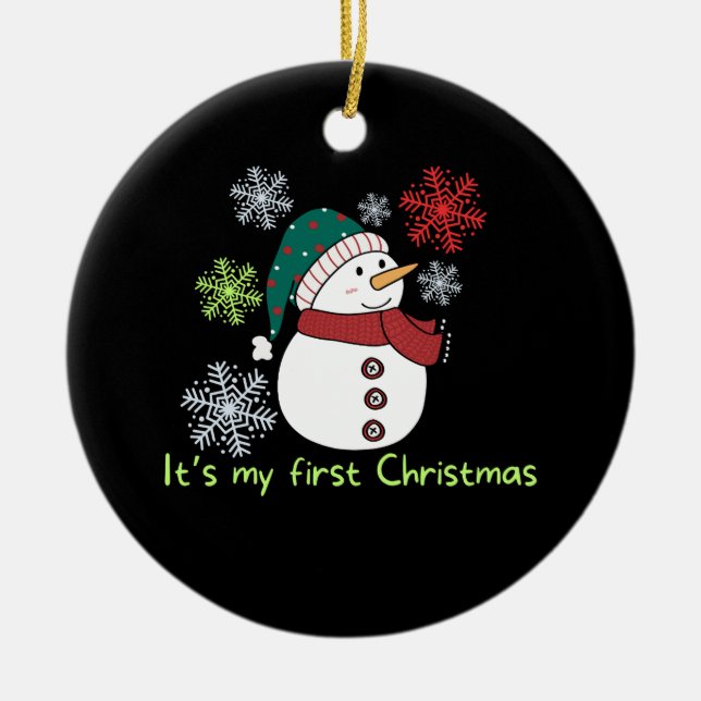 Ornamento De Cerâmica It's my first Christmas (Frente)
