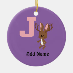Ornamento De Cerâmica J é para Jackalope