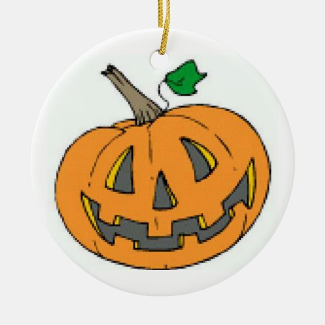 Ornamento De Cerâmica Jack-o-Lanterna (Frente)