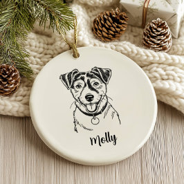 Ornamento De Cerâmica Jack Russel Terrier Personalizado de Natal