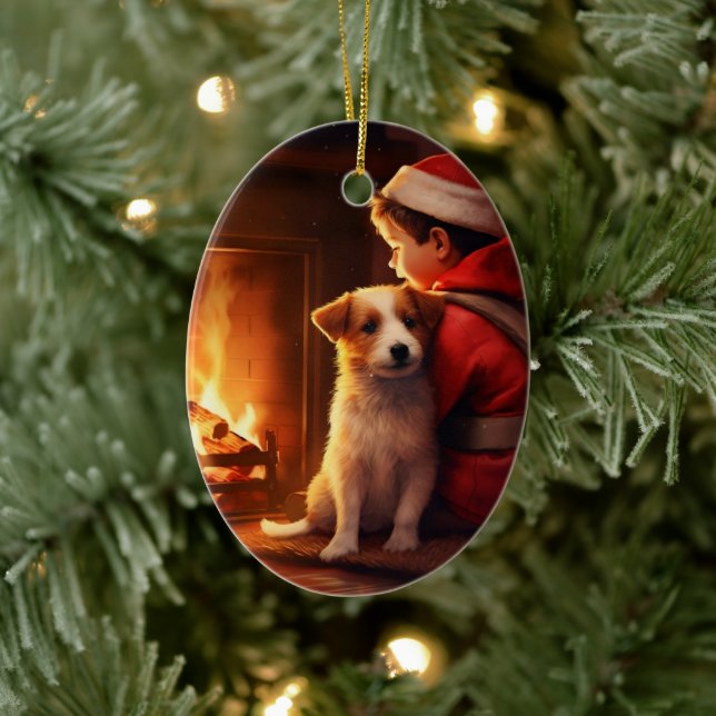 Ornamento De Cerâmica Jack Russell Terrier Bombeiro, Cachorrinho, Amante (Árvore)