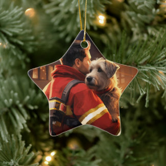 Ornamento De Cerâmica Jack Russell Terrier Bombeiro, Cachorrinho, Amante