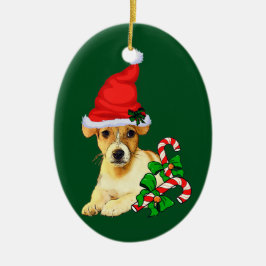 Ornamento De Cerâmica Jack Russell Terrier Natal