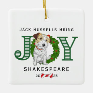 Ornamento De Cerâmica Jack Russells Traga Joy