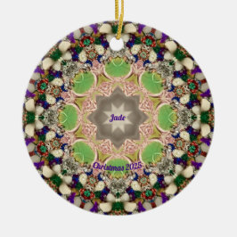 Ornamento De Cerâmica JADE ~ CHRISTMAS Roxo Verde Azul 2025