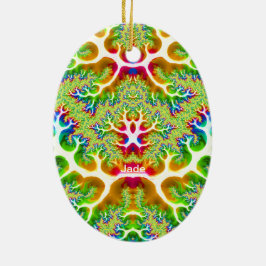 Ornamento De Cerâmica JADE ~ OVO EASTER ~ Fractal multicolorido ~