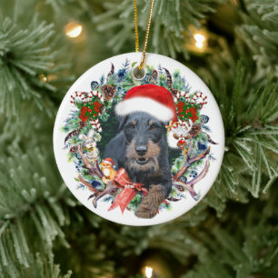 Ornamento De Cerâmica Jagdterrier, Feliz Natal