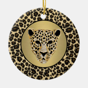 Ornamento De Cerâmica Jaguar Diamante-Enchido