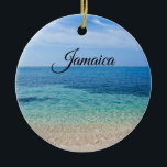 Ornamento De Cerâmica Jamaica Beach<br><div class="desc">Linda maré de oceano rolando para uma praia na Jamaica,  no Mar Caribe</div>