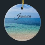 Ornamento De Cerâmica Jamaica Beach<br><div class="desc">Linda maré de oceano rolando para uma praia na Jamaica,  no Mar Caribe</div>