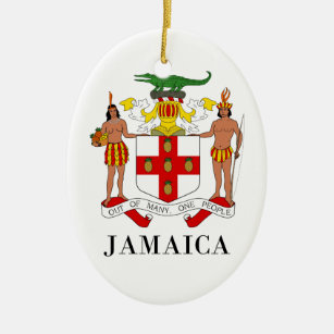 Ornamento De Cerâmica JAMAICA - símbolo/brasão/bandeira/cores/emblema