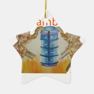 Ornamento De Cerâmica Jambo Jumbo African Kids Elephants Art Impressão