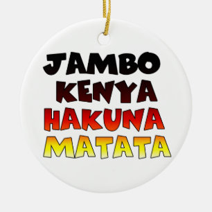 Ornamento De Cerâmica Jambo Kenya Hakuna Matata