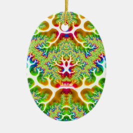 Ornamento De Cerâmica JANE ~ EASTER EGG ~ Fractal multicolor ~