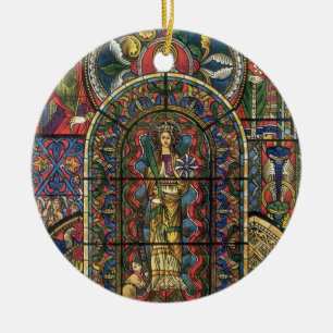 Ornamento De Cerâmica Janela de Vidro da Igreja, Arquitetura Vintage