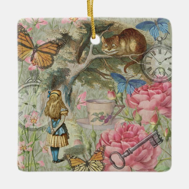 Ornamento De Cerâmica Jardim das Árvores da Terra Marinha de Alice Chesh (Frente)