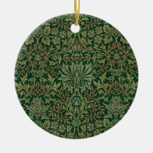 Ornamento De Cerâmica Jardim de Flores de William Morris -Verdes