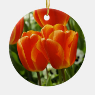 Ornamento De Cerâmica Jardim de Tulipas da Primavera