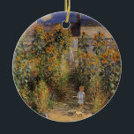 Ornamento De Cerâmica Jardim do Artista em Vetheuil por Claude Monet<br><div class="desc">O Jardim Artístico de Vetheuil (1880), de Claude Monet, é uma pintura de natureza floral de estigmatismo vintage. Uma jovem é flanqueada por flores de girassol amarelas altas e florescentes durante a temporada de verão. Uma criança está em um caminho no jardim de Monet em Vetheuil (um subúrbio de Paris)....</div>