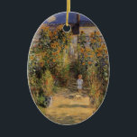 Ornamento De Cerâmica Jardim do Artista em Vetheuil por Claude Monet<br><div class="desc">O Jardim Artístico de Vetheuil (1880), de Claude Monet, é uma pintura de natureza floral de estigmatismo vintage. Uma jovem é flanqueada por flores de girassol amarelas altas e florescentes durante a temporada de verão. Uma criança está em um caminho no jardim de Monet em Vetheuil (um subúrbio de Paris)....</div>