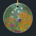 Ornamento De Cerâmica Jardim Flor (por Gustav Klimt)<br><div class="desc">Este design apresenta uma pintura do artista austríaco Gustav Klimt (1862-1918). É uma representação de um belo jardim floral no estilo impressionista típico de Klimt. As flores quase parecem estar transbordando, e é impossível não se sentir otimizado por sua beleza. A obra original foi concluída em 1907 e seu título...</div>