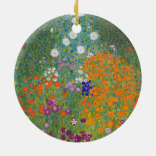 Ornamento De Cerâmica Jardim Flor (por Gustav Klimt)