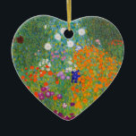Ornamento De Cerâmica Jardim Flor por Gustav Klimt<br><div class="desc">Por favor,  visite minha loja para obter design mais interessante e mais opções de cores. => zazzle.com/colorfulworld*</div>