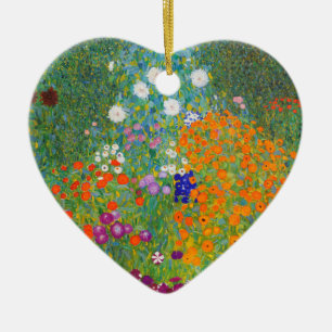 Ornamento De Cerâmica Jardim Flor por Gustav Klimt