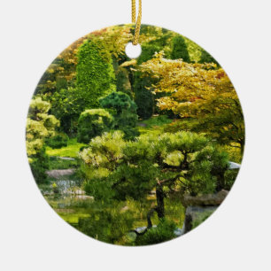 Ornamento De Cerâmica Jardim Japonês - Estética Tradicional