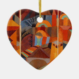 Ornamento De Cerâmica Jardins do Templo de Klee, Abstrato Colorida