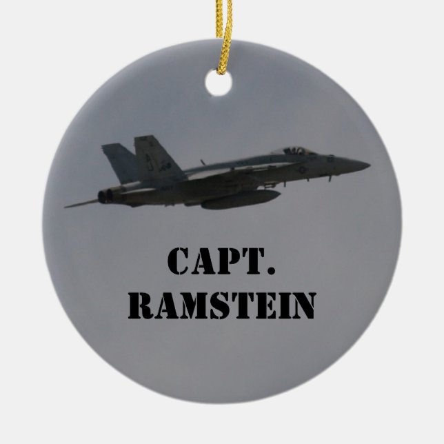 Ornamento De Cerâmica Jato De Combatente De Hornet F18 Personalizável Em (Frente)
