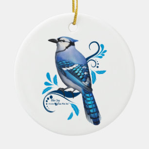 Ornamento De Cerâmica Jay Azul