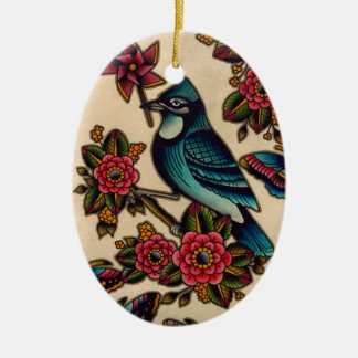 Ornamento De Cerâmica jay azul