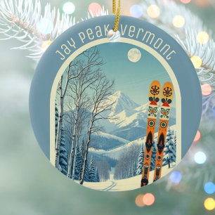 Ornamento De Cerâmica Jay Peak Vermont souvenir de esqui