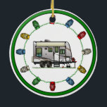 Ornamento De Cerâmica Jayco Trailer RV feliz camper<br><div class="desc">Jayco Trailer RV feliz arte de camper é tão bonita quanto pode ser. Você nunca viu nada parecido. Uma criação feliz da imaginação do garotinho vivendo dentro um artista com mais de 70 anos. Deixe-o sair e brincar, incluindo seus campers divertidos na decoração da sala de sua casa com uma...</div>