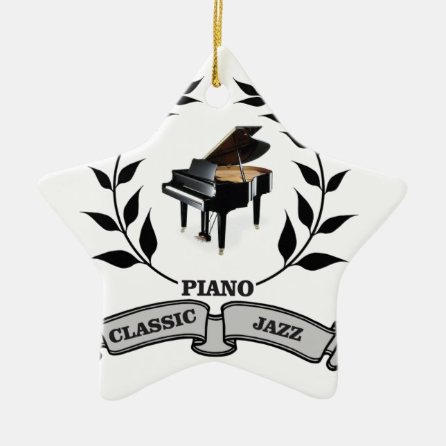 Ornamento De Cerâmica jazz do piano c (Frente)