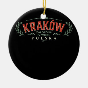 Ornamento De Cerâmica JCombs Krakow Polônia fundida com o quarto século