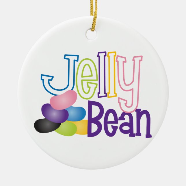 Ornamento De Cerâmica Jelly Bean (Frente)