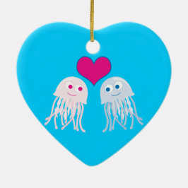 Ornamento De Cerâmica Jellyfish Love