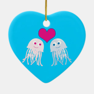 Ornamento De Cerâmica Jellyfish Love