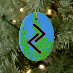 Ornamento De Cerâmica Jera Viking Rune Yule Ornament - Colheita!