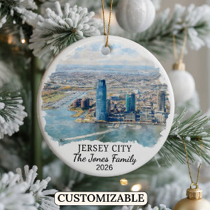 Ornamento De Cerâmica Jersey City Personalizada, Nova Jersey Personaliza