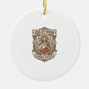 Ornamento De Cerâmica Jesus Arte Nova Sagrado Pôster Jesus Arte Nova