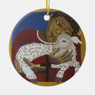 Ornamento De Cerâmica Jesus - Bom pastor