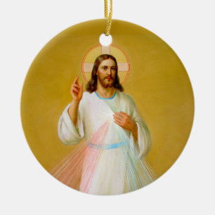 Ornamento De Cerâmica Jesus Cristo abençoando