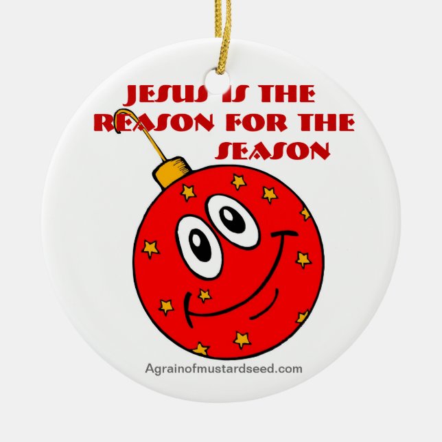 Ornamento De Cerâmica Jesus de Natal (Frente)