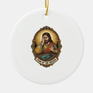 Ornamento De Cerâmica Jesus Derrubou Tela do Telefone No Chão Da Boate H